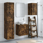Badkamermeubelset 3 st Gerookt eiken 33 x 34,5 x 160 cm