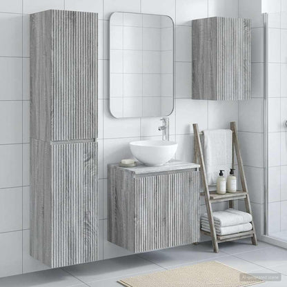 Badkamermeubelset 3 st Grijs Sonoma 33 x 34,5 x 160 cm