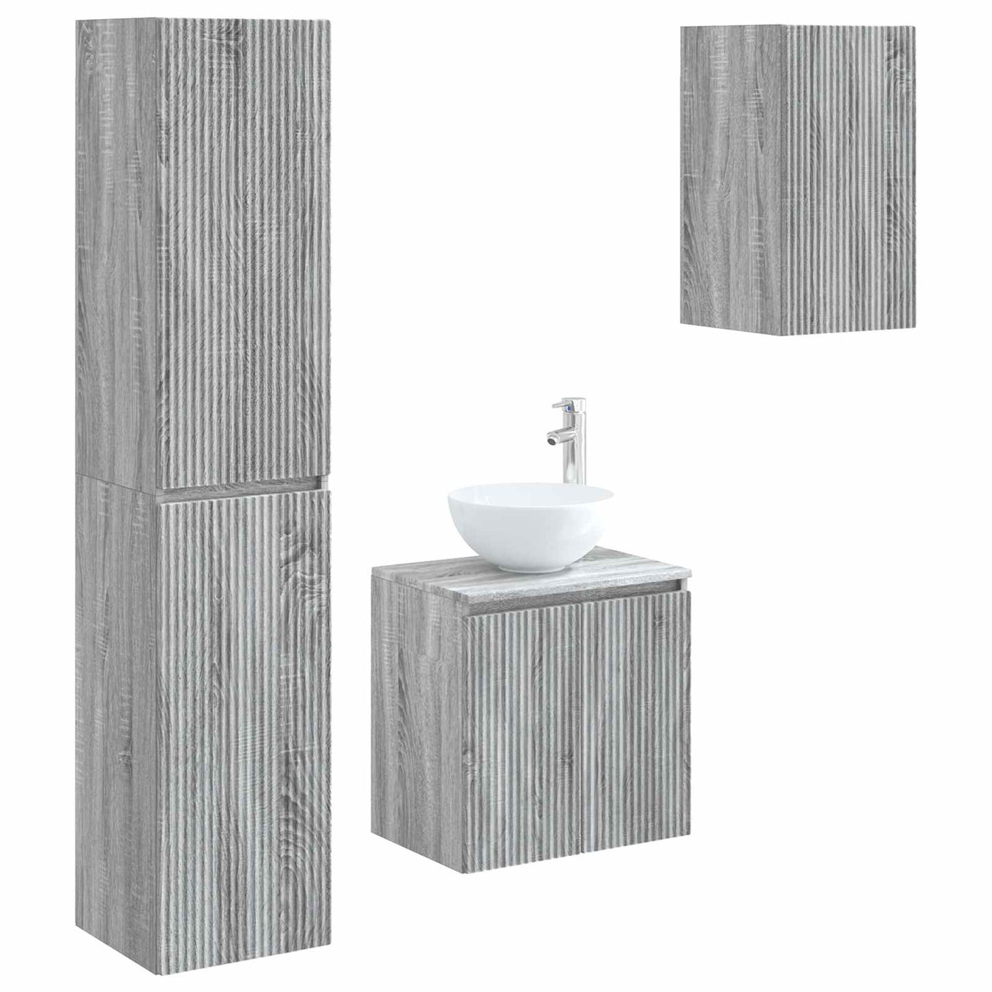 Badkamermeubelset 3 st Grijs Sonoma 33 x 34,5 x 160 cm