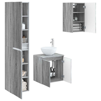 Badkamermeubelset 3 st Grijs Sonoma 33 x 34,5 x 160 cm