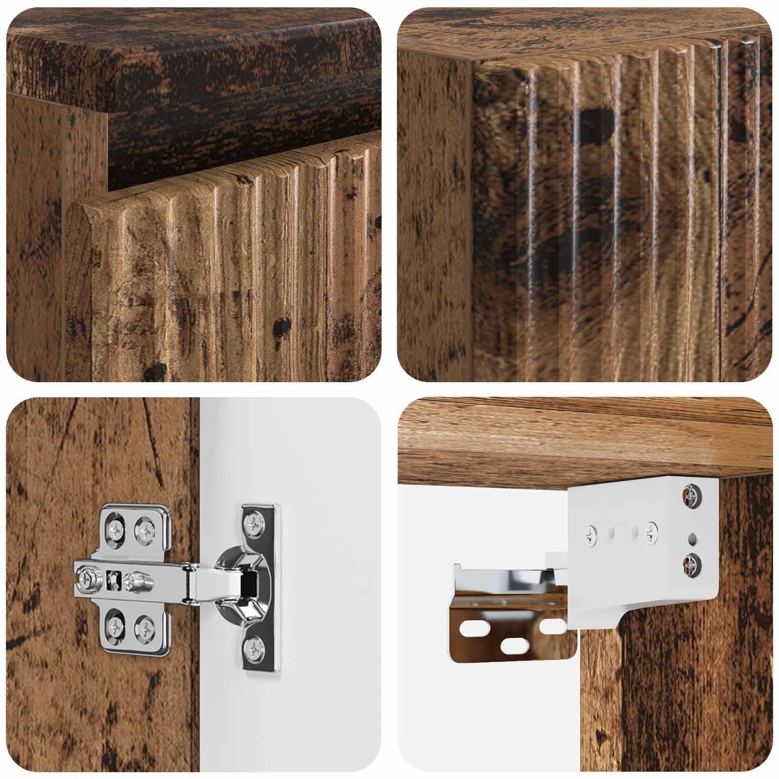 Badkamermeubelset 3 st Oud hout 33 x 34,5 x 160 cm Bewerkt hout
