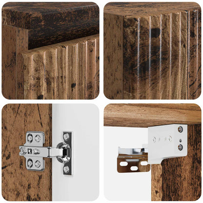Badkamermeubelset 3 st Oud hout 33 x 34,5 x 160 cm Bewerkt hout