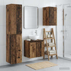 Badkamermeubelset 3 st Oud hout 33 x 34,5 x 160 cm Bewerkt hout