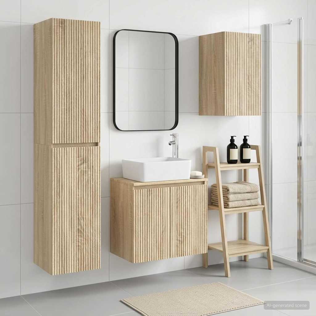 Badkamermeubelset 3 st Sonoma Eiken 33 x 34,5 x 160 cm
