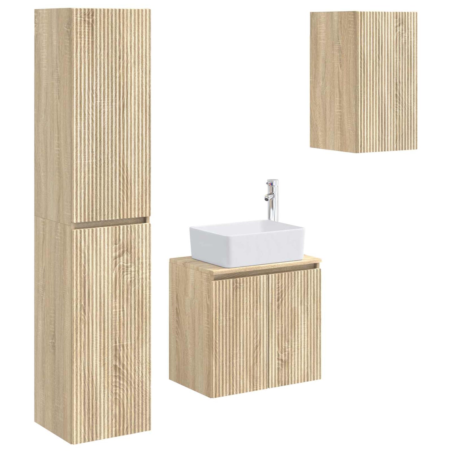 Badkamermeubelset 3 st Sonoma Eiken 33 x 34,5 x 160 cm