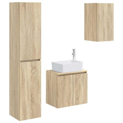 Badkamermeubelset 3 st Sonoma Eiken 33 x 34,5 x 160 cm