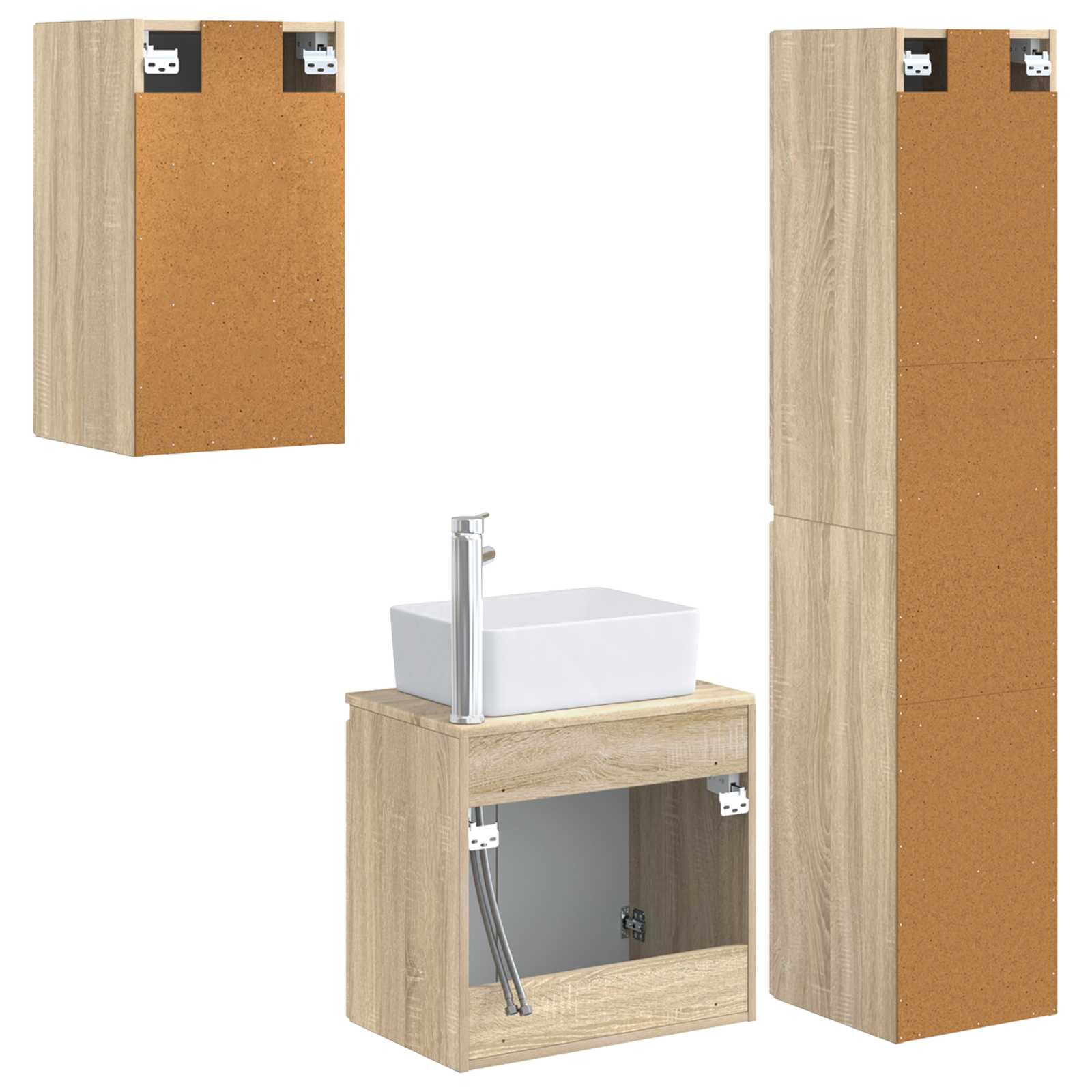 Badkamermeubelset 3 st Sonoma Eiken 33 x 34,5 x 160 cm
