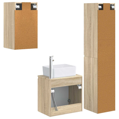 Badkamermeubelset 3 st Sonoma Eiken 33 x 34,5 x 160 cm
