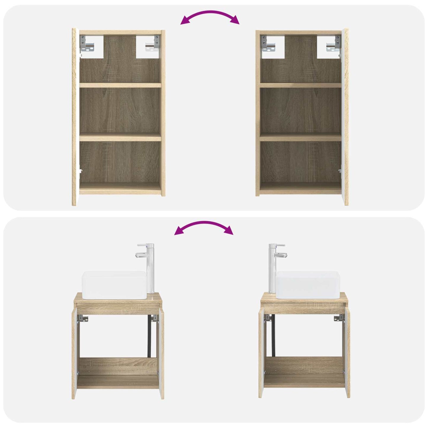 Badkamermeubelset 3 st Sonoma Eiken 33 x 34,5 x 160 cm