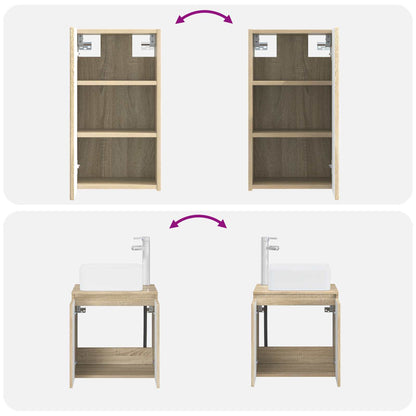 Badkamermeubelset 3 st Sonoma Eiken 33 x 34,5 x 160 cm