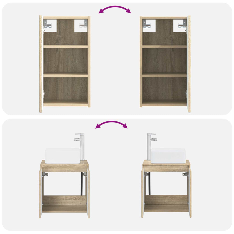 Badkamermeubelset 3 st Sonoma Eiken 33 x 34,5 x 160 cm