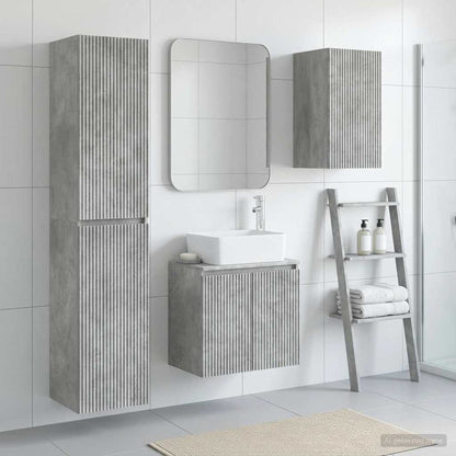Badkamermeubelset 3 st Betongrijs 33 x 34,5 x 160 cm