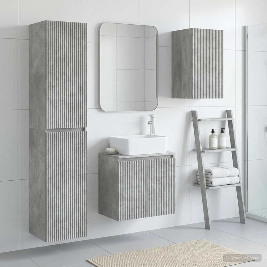 Badkamermeubelset 3 st Betongrijs 33 x 34,5 x 160 cm