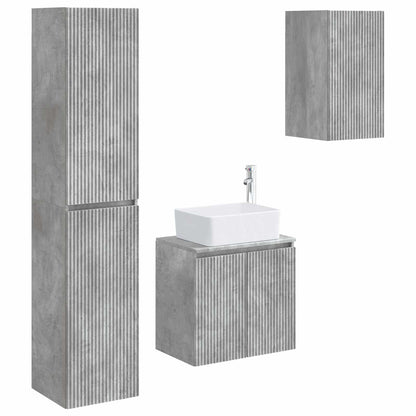 Badkamermeubelset 3 st Betongrijs 33 x 34,5 x 160 cm