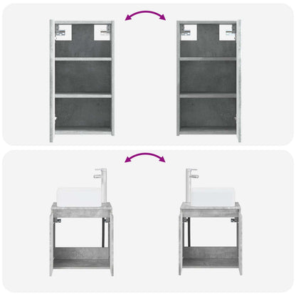 Badkamermeubelset 3 st Betongrijs 33 x 34,5 x 160 cm