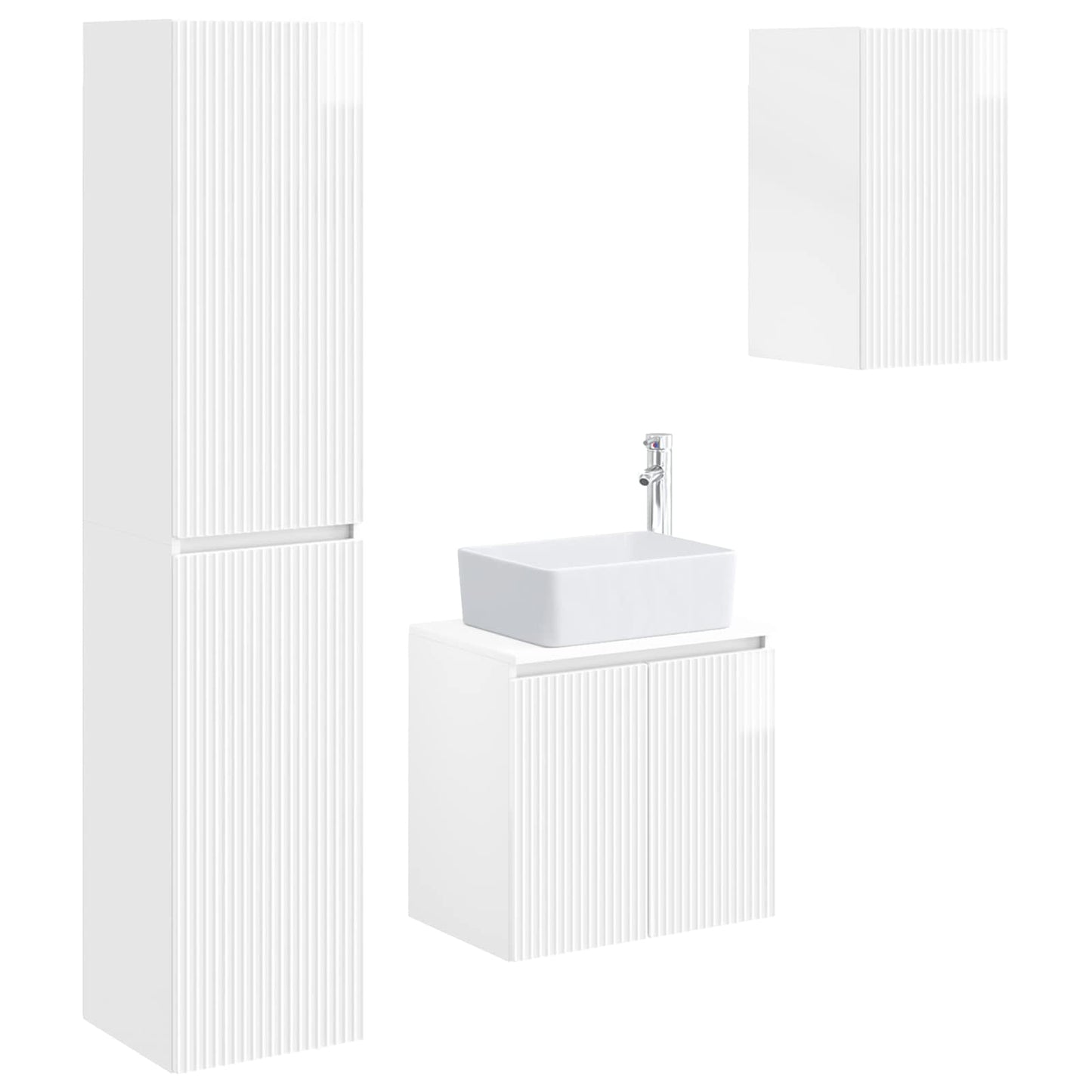 Badkamermeubelset 3 st Hoogglans Wit 33 x 34,5 x 160 cm