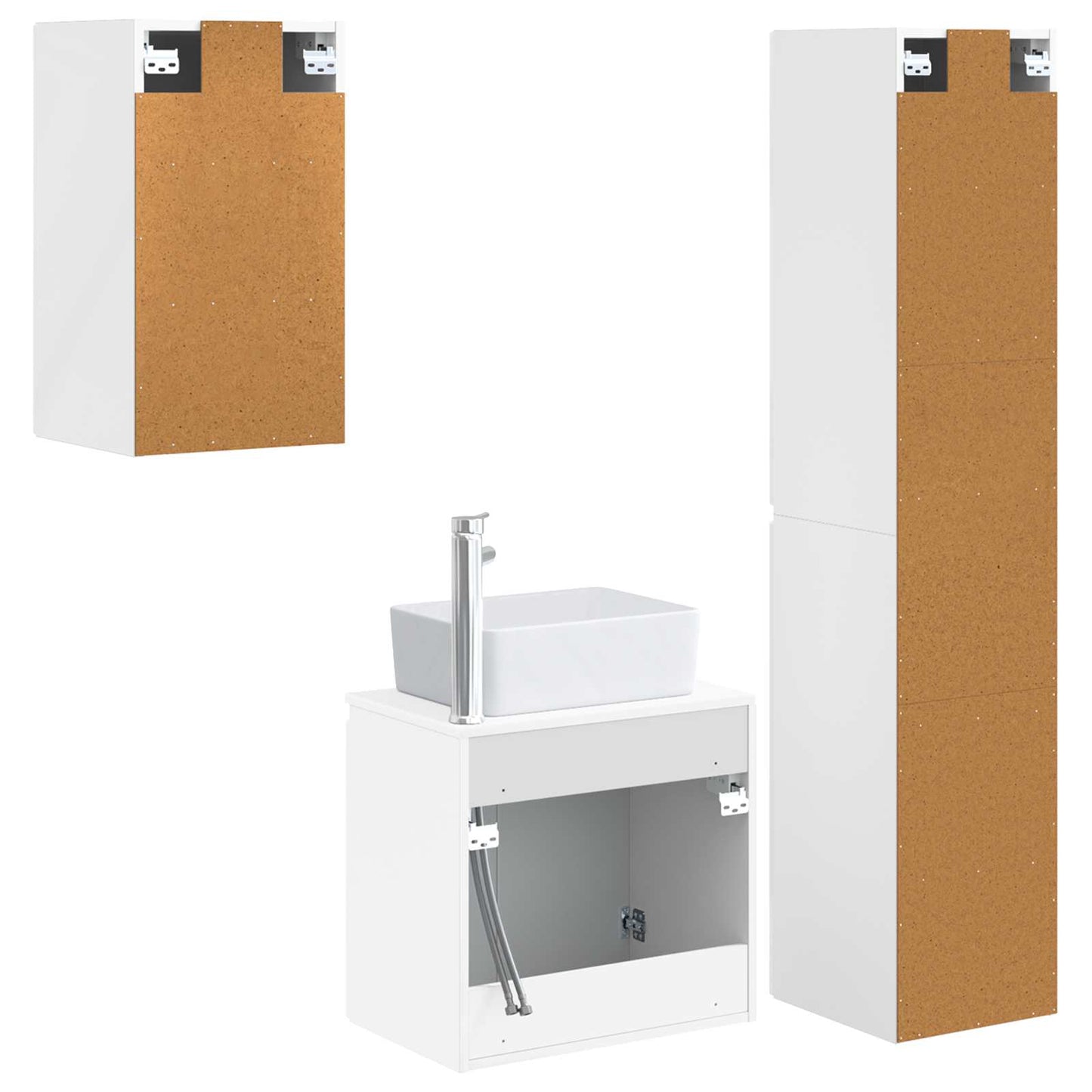 Badkamermeubelset 3 st Hoogglans Wit 33 x 34,5 x 160 cm