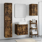 Badkamermeubelset 3 st Gerookt eiken 33 x 34,5 x 160 cm