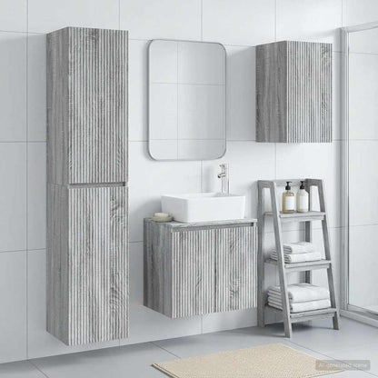 Badkamermeubelset 3 st Grijs Sonoma 33 x 34,5 x 160 cm
