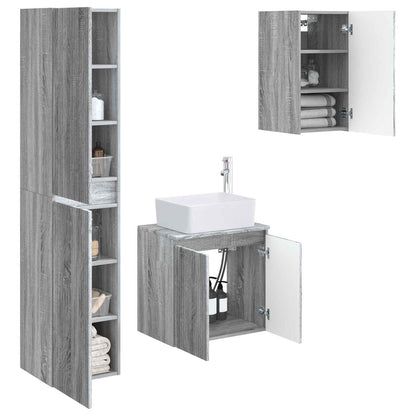 Badkamermeubelset 3 st Grijs Sonoma 33 x 34,5 x 160 cm