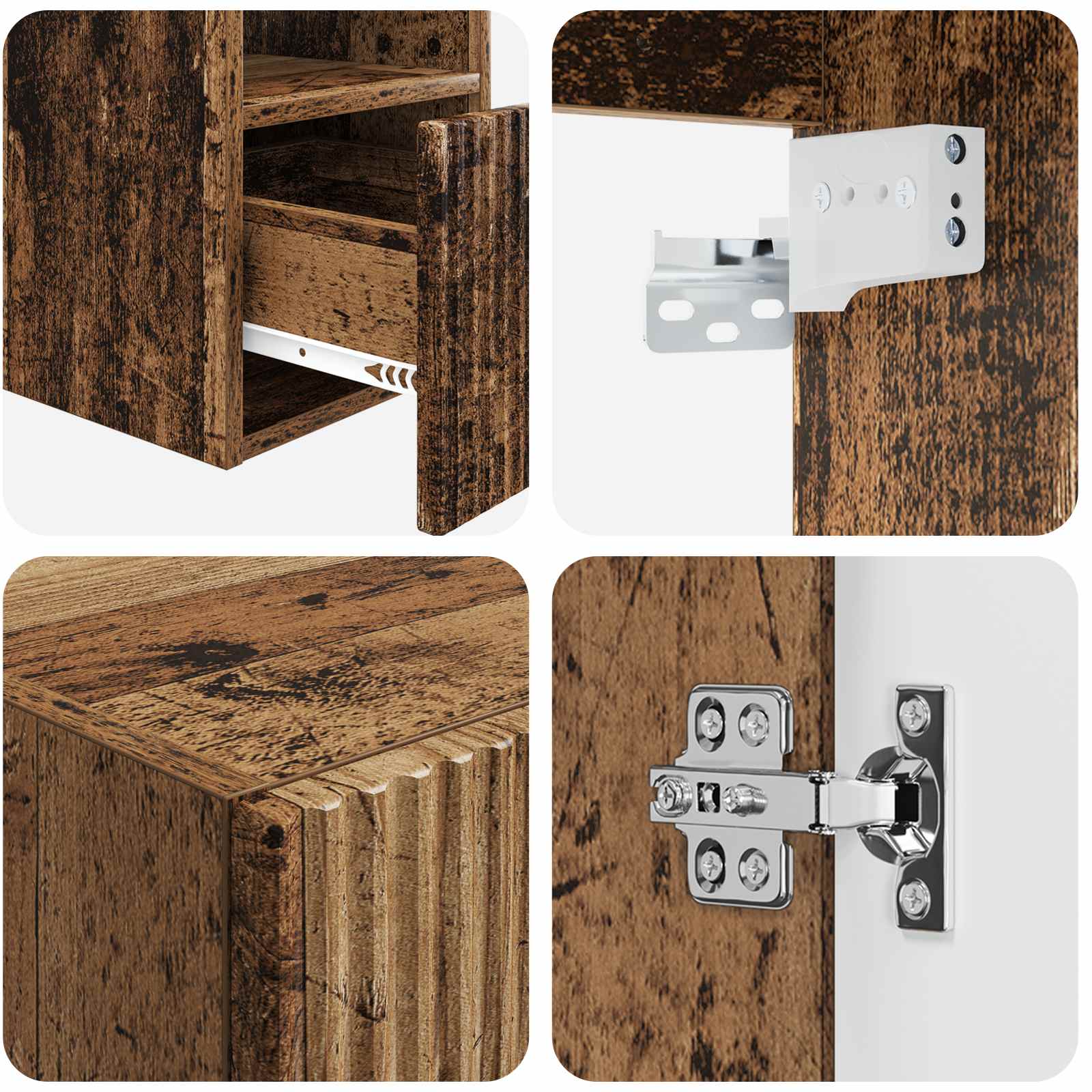 Badkamermeubelset 3 st Oud hout 33 x 34,5 x 160 cm Bewerkt hout