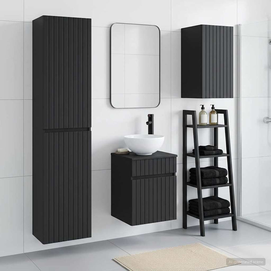 Badkamermeubelset 3 st Zwart 33 x 34,5 x 160 cm Bewerkt hout