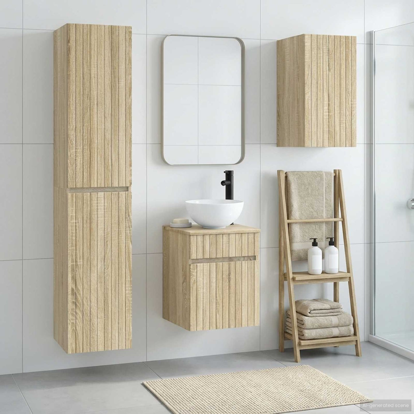 Badkamermeubelset 3 st Sonoma Eiken 33 x 34,5 x 160 cm