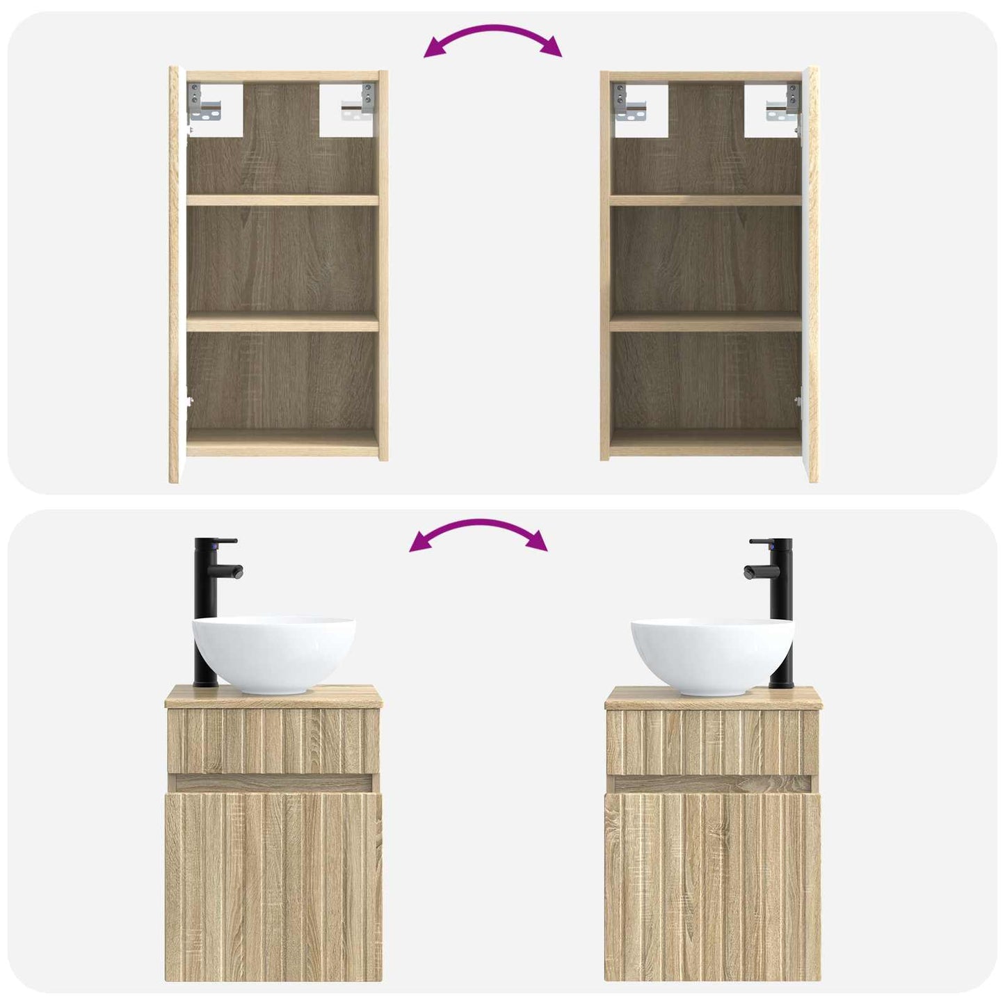 Badkamermeubelset 3 st Sonoma Eiken 33 x 34,5 x 160 cm