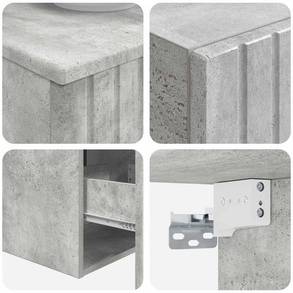 Badkamermeubelset 3 st Betongrijs 33 x 34,5 x 160 cm