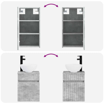 Badkamermeubelset 3 st Betongrijs 33 x 34,5 x 160 cm