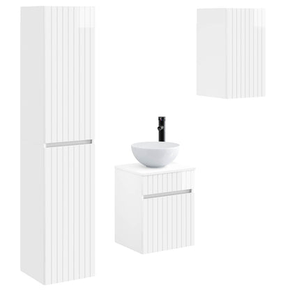 Badkamermeubelset 3 st Hoogglans Wit 33 x 34,5 x 160 cm