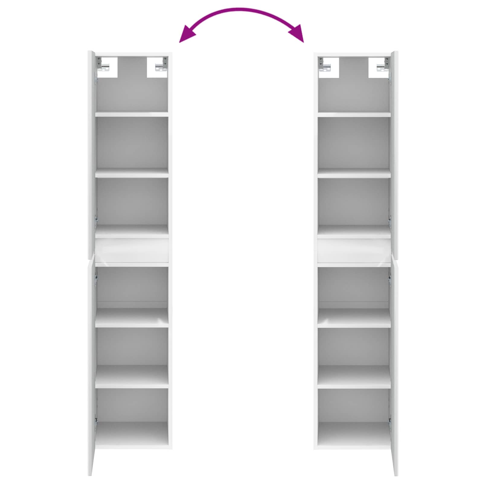 Badkamermeubelset 3 st Hoogglans Wit 33 x 34,5 x 160 cm