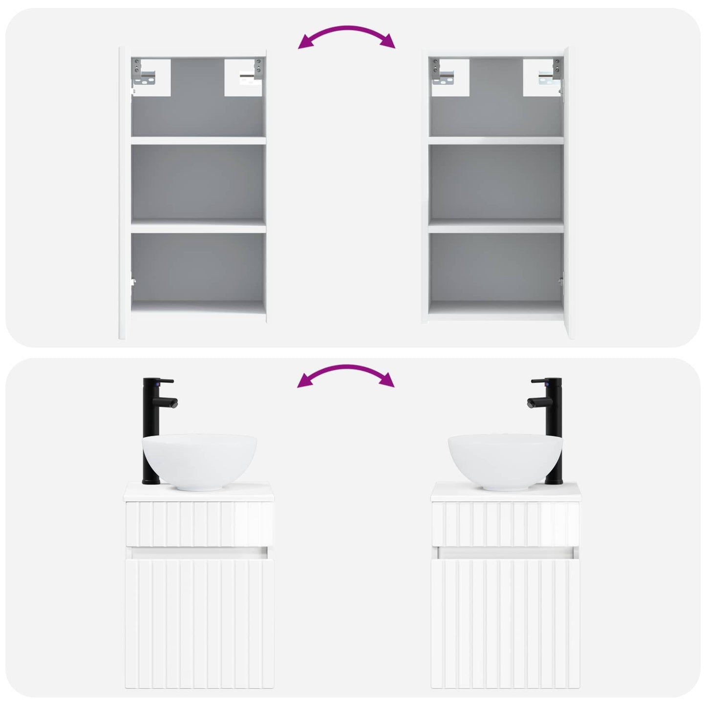 Badkamermeubelset 3 st Hoogglans Wit 33 x 34,5 x 160 cm
