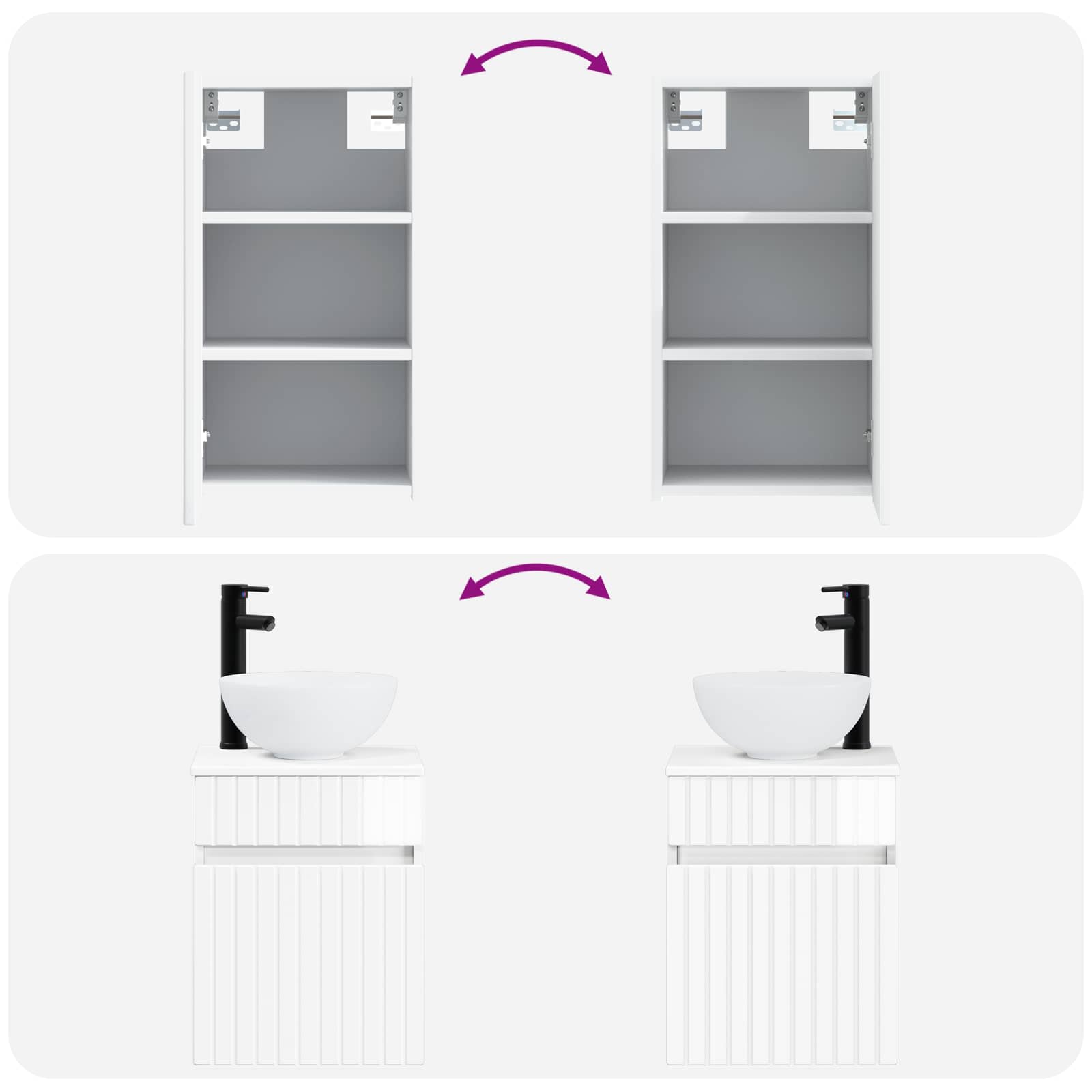 Badkamermeubelset 3 st Hoogglans Wit 33 x 34,5 x 160 cm