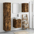 Badkamermeubelset 3 st Gerookt eiken 33 x 34,5 x 160 cm