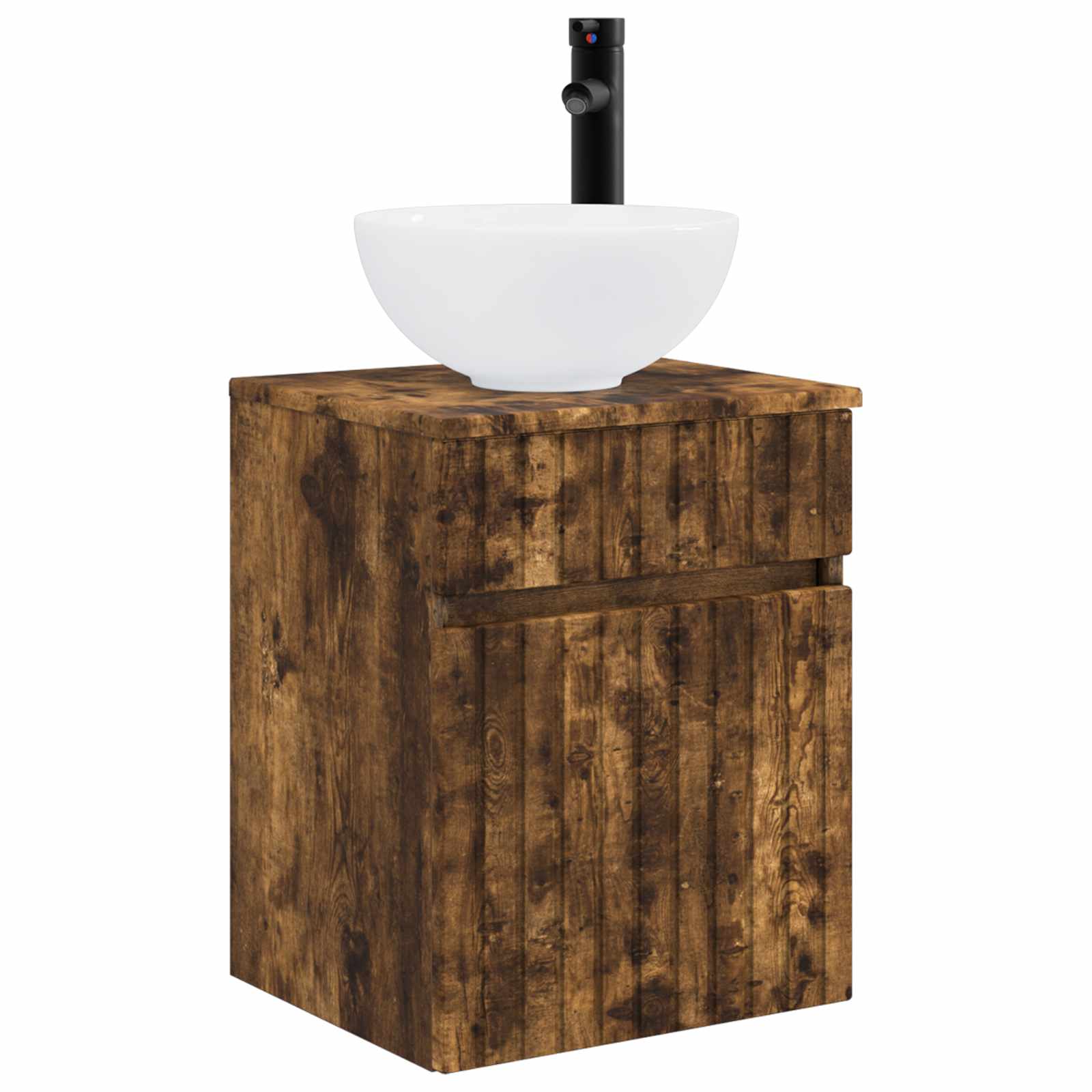 Badkamermeubelset 3 st Gerookt eiken 33 x 34,5 x 160 cm