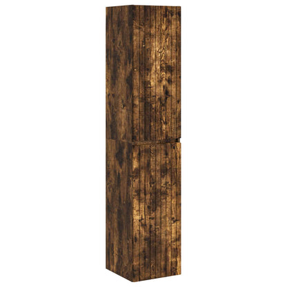 Badkamermeubelset 3 st Gerookt eiken 33 x 34,5 x 160 cm