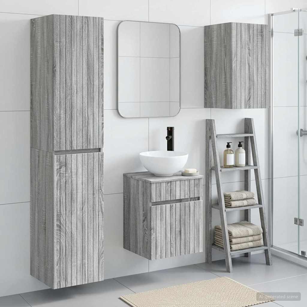Badkamermeubelset 3 st Grijs Sonoma 33 x 34,5 x 160 cm