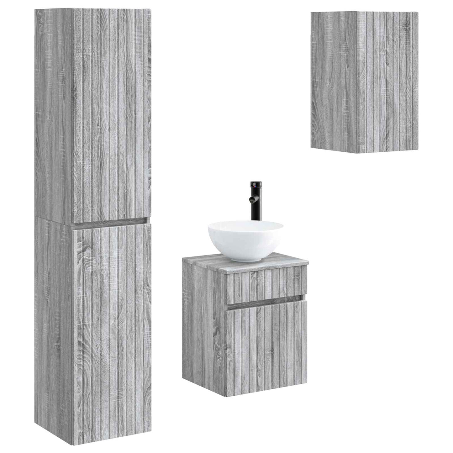 Badkamermeubelset 3 st Grijs Sonoma 33 x 34,5 x 160 cm