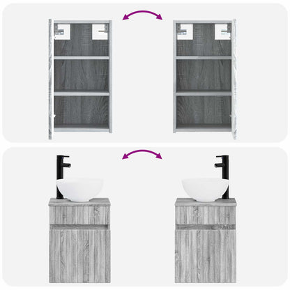 Badkamermeubelset 3 st Grijs Sonoma 33 x 34,5 x 160 cm