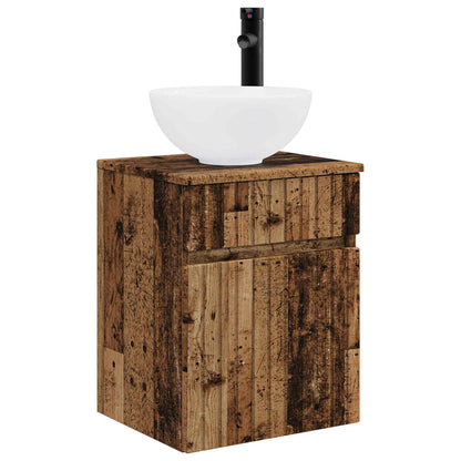 Badkamermeubelset 3 st Oud hout 33 x 34,5 x 160 cm Bewerkt hout