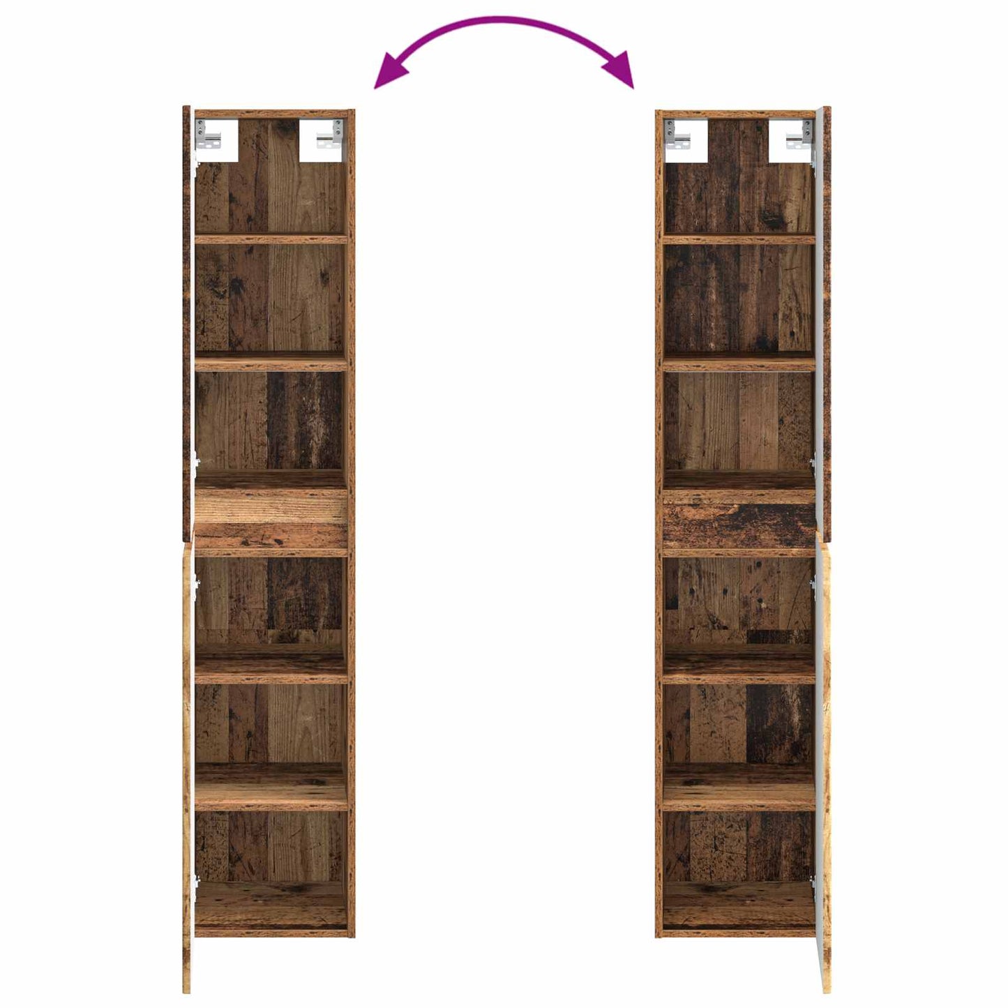 Badkamermeubelset 3 st Oud hout 33 x 34,5 x 160 cm Bewerkt hout