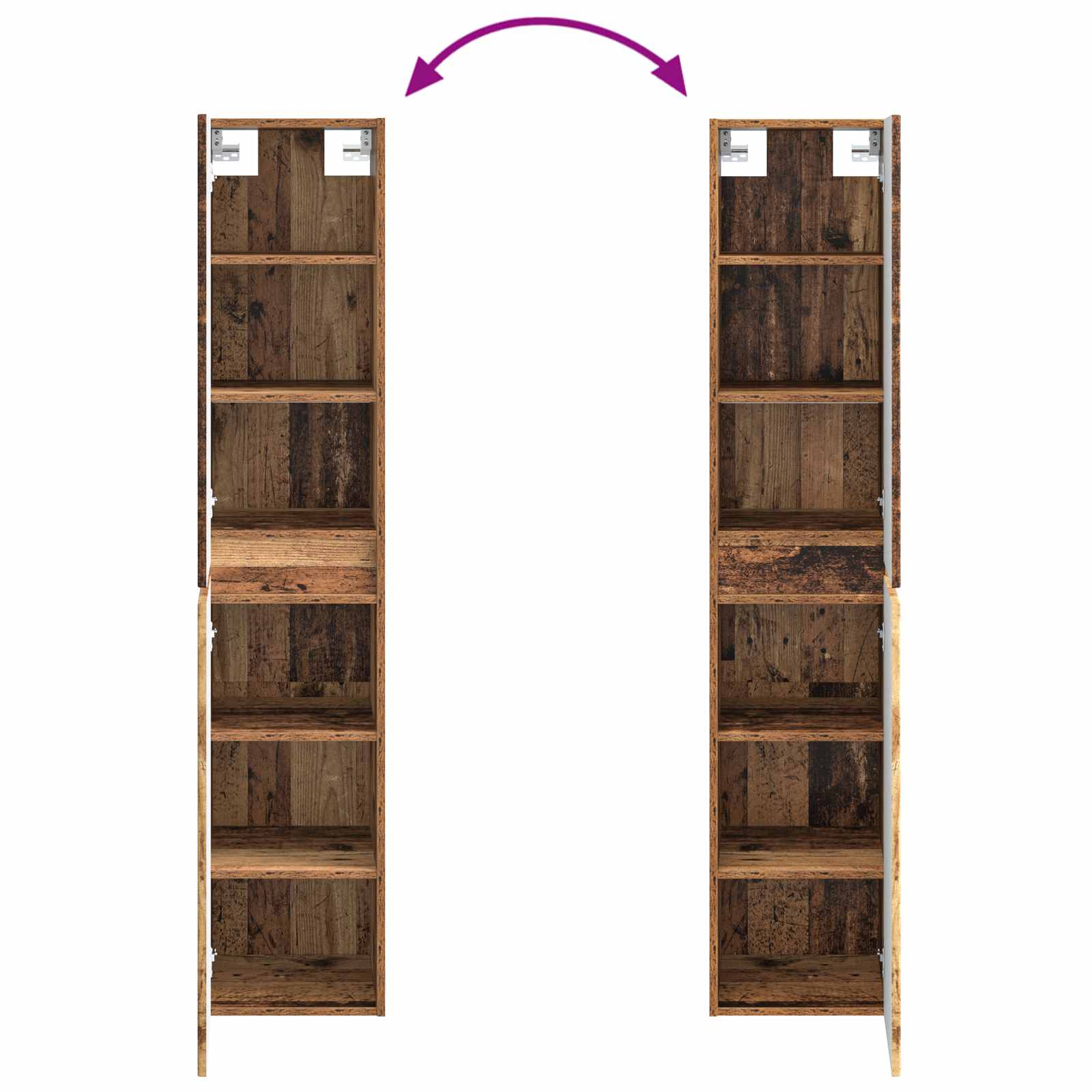 Badkamermeubelset 3 st Oud hout 33 x 34,5 x 160 cm Bewerkt hout