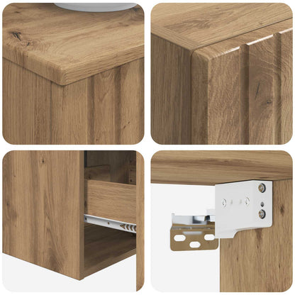 Badkamermeubelset 3 st Artisanaal eiken 33 x 34,5 x 160 cm