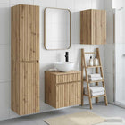 Badkamermeubelset 3 st Artisanaal eiken 33 x 34,5 x 160 cm