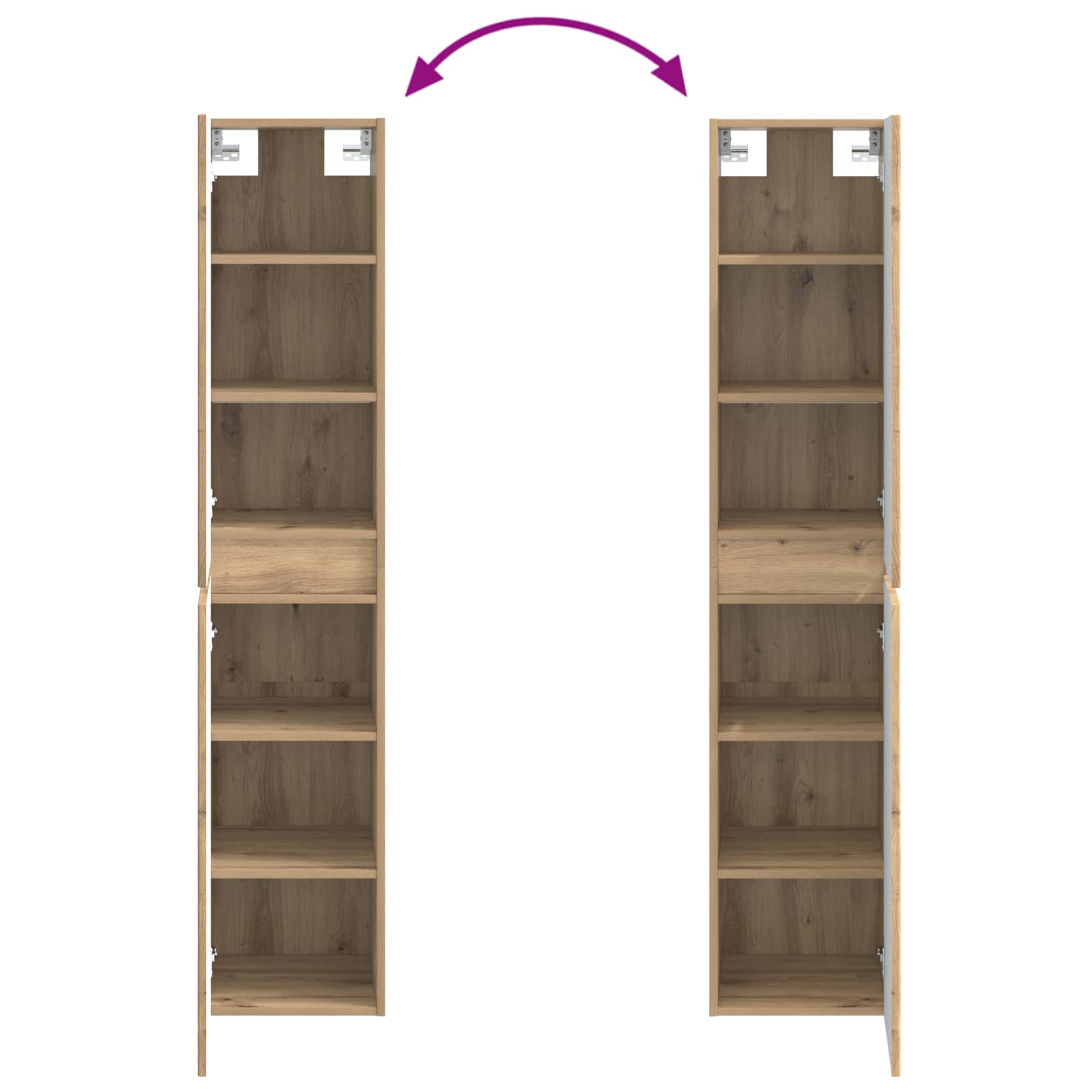 Badkamermeubelset 3 st Artisanaal eiken 33 x 34,5 x 160 cm