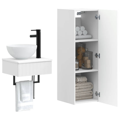 Badkamermeubelset 2 st Wit 33 x 34,5 x 100 cm Bewerkt hout