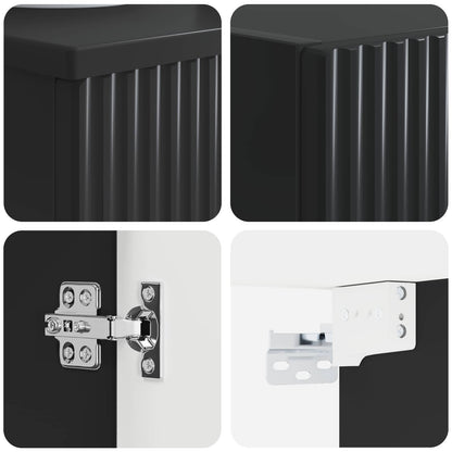 Badkamermeubelset 2 st Zwart 33 x 34,5 x 100 cm Bewerkt hout