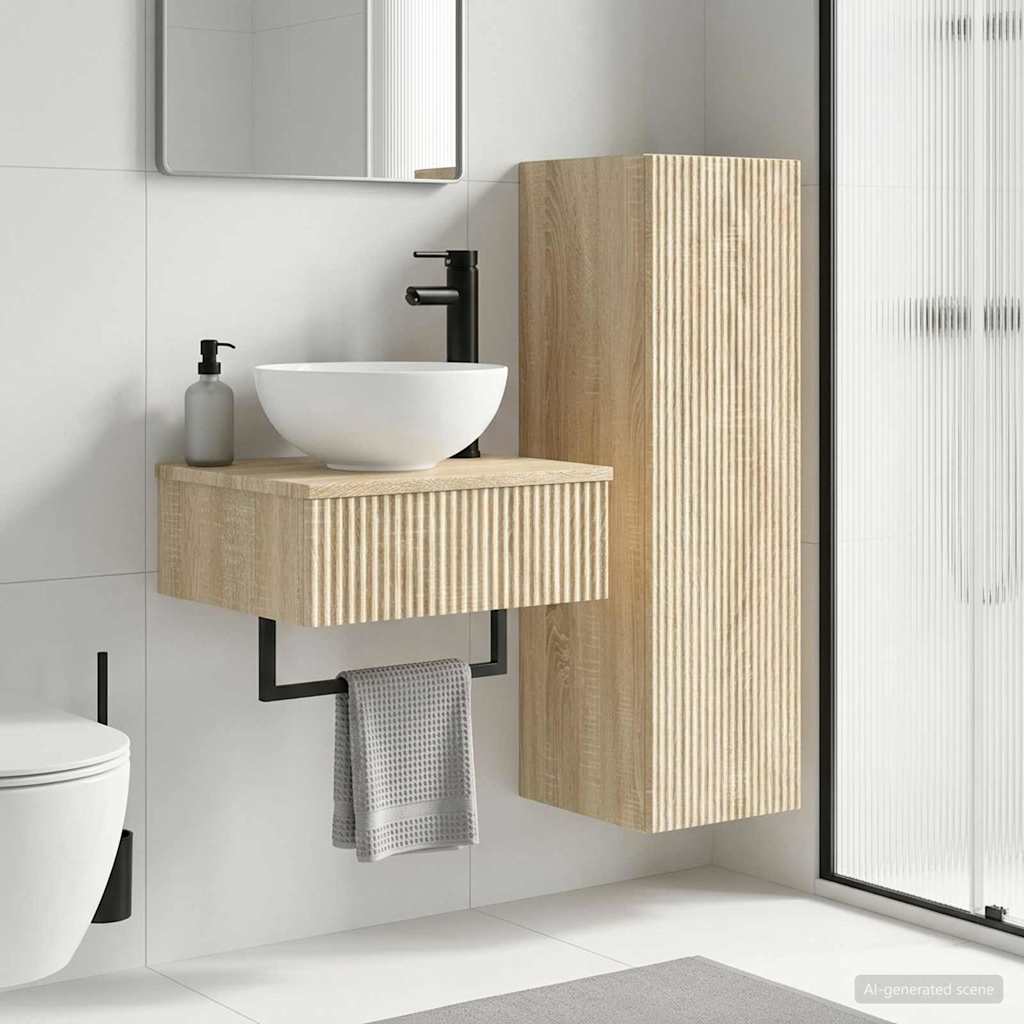Badkamermeubelset 2 st Sonoma Eiken 33 x 34,5 x 100 cm