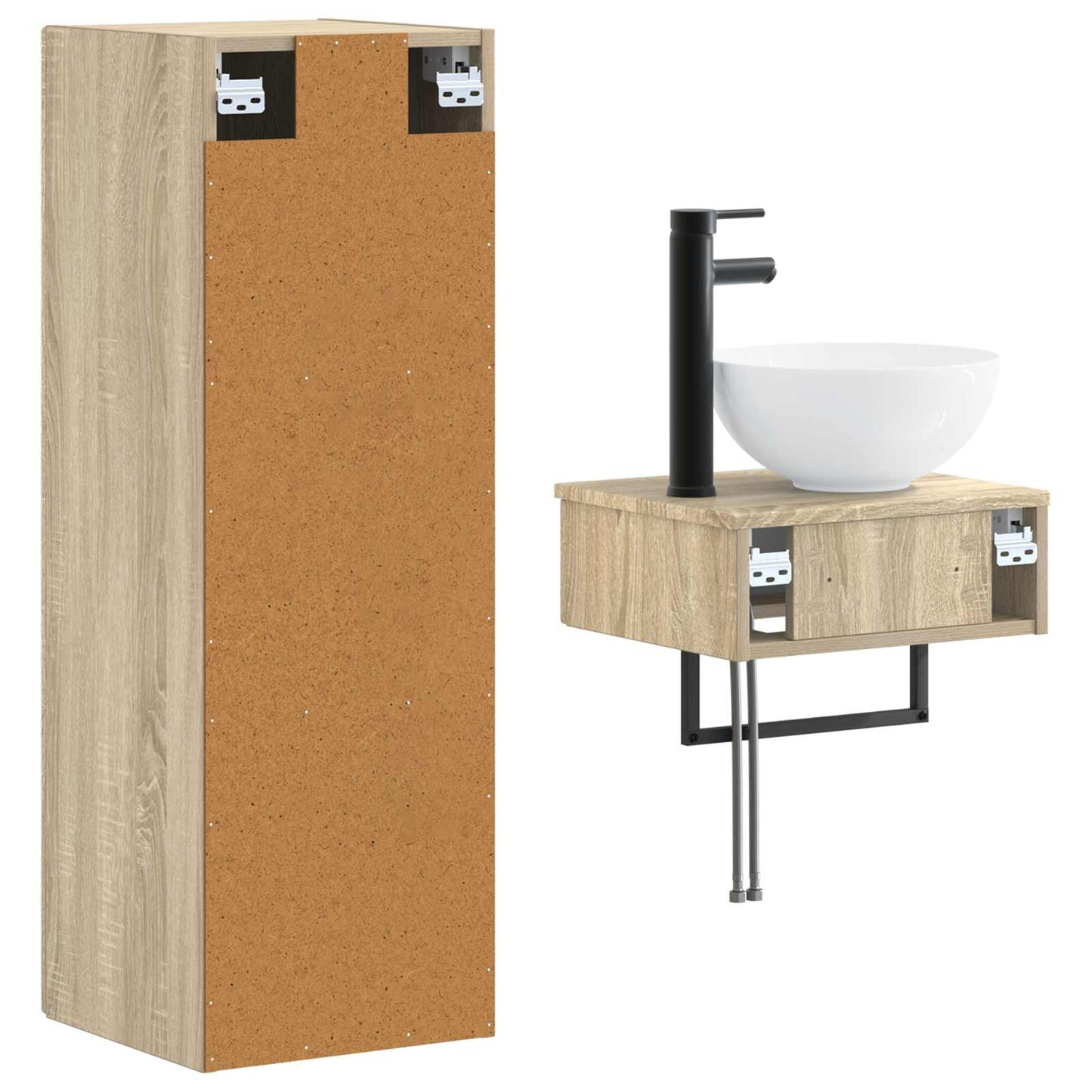 Badkamermeubelset 2 st Sonoma Eiken 33 x 34,5 x 100 cm
